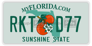 RKTD77 license plate in Florida