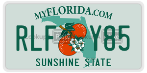 RLFY85  license plate in FL