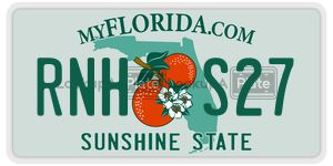 RNHS27  license plate in FL