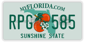 RPG585  license plate in FL