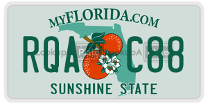 RQAC88 license plate in Florida