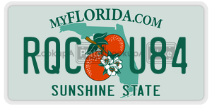 RQCU84 license plate in Florida