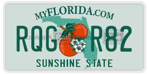 RQGR82  license plate in FL