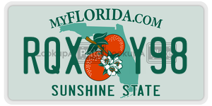 RQXY98  license plate in FL