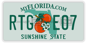 RTGE07 license plate in Florida
