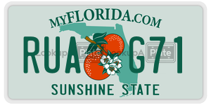 RUAG71 license plate in Florida