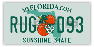 RUGD93  license plate in FL