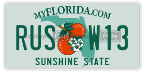 RUSW13 license plate in Florida