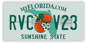 RVCV23 license plate in Florida