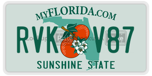 RVKV87  license plate in FL