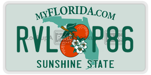 RVLP86  license plate in FL