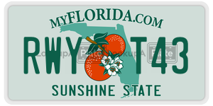 RWYT43 license plate in Florida