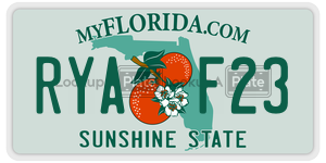 RYAF23  license plate in FL