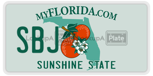 SBJ license plate in Florida