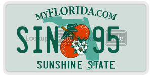 SIN95 license plate in Florida