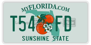 T54FD license plate in Florida