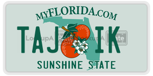 TAJIK  license plate in FL