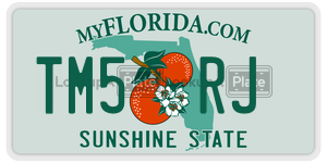TM5RJ license plate in Florida