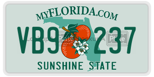 VB9237  license plate in FL