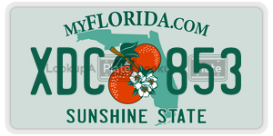 XDC853  license plate in FL