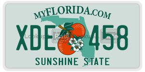 XDE458  license plate in FL
