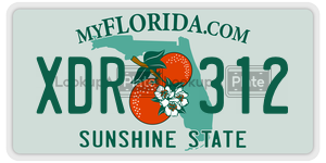 XDR312  license plate in FL