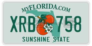 XRB758  license plate in FL