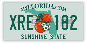 XRE182  license plate in FL