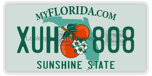 XUH808  license plate in FL