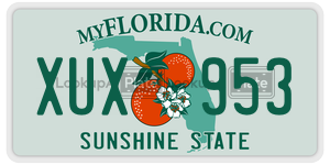 XUX953  license plate in FL