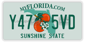 Y475VD license plate in Florida