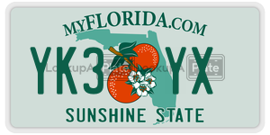 YK3YX  license plate in FL