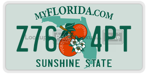 Z764PT license plate in Florida