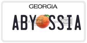 ABYSSIA  license plate in GA