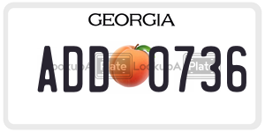 ADD0736  license plate in GA