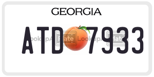 ATD7933  license plate in GA