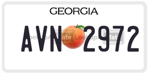AVN2972  license plate in GA