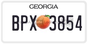BPX3854 license plate in Georgia