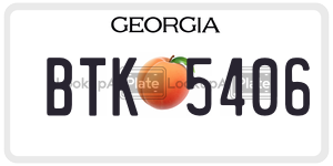 BTK5406  license plate in GA