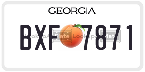 BXF7871  license plate in GA