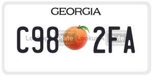 C982FA  license plate in GA
