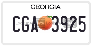 CGA3925  license plate in GA