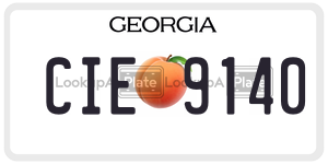CIE9140  license plate in GA