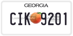 CIK9201 license plate in Georgia