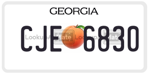 CJE6830 license plate in Georgia