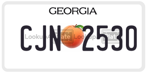 CJN2530  license plate in GA