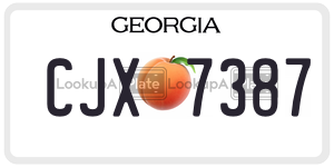 CJX7387  license plate in GA