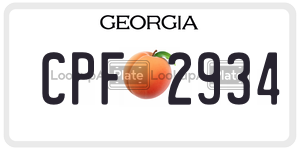 CPF2934 license plate in Georgia