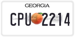 CPU2214 license plate in Georgia