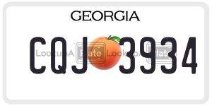 CQJ3934 license plate in Georgia